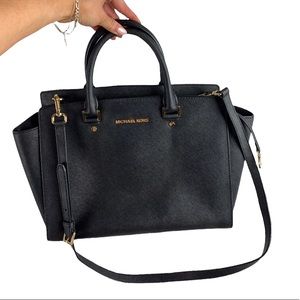 Michael Kors black leather tote